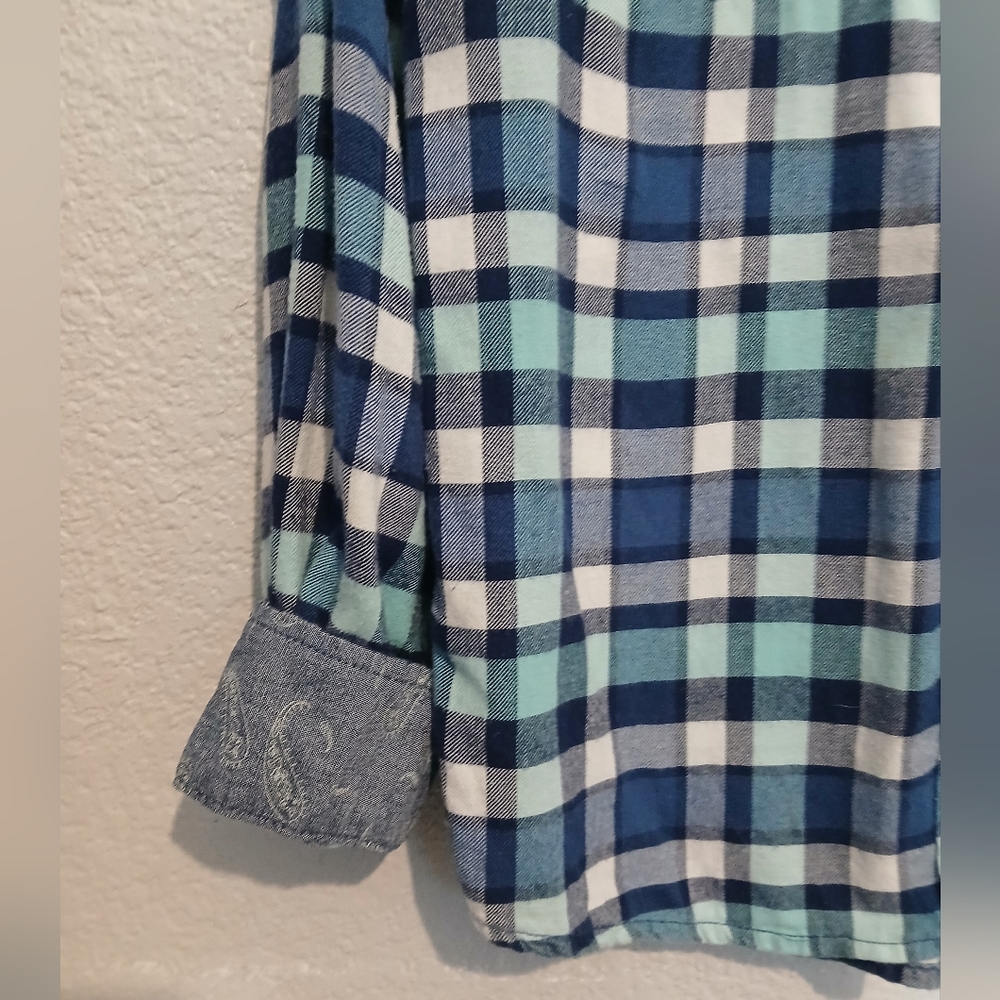 Jachs Girlfriend Bea 100% Cotton Plaid Snap Button-Up Flannel Long Sleeve Shirt - Picture 3 of 9